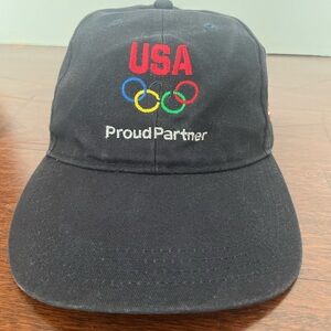 Budweiser USA Olympics Proud Partner Black Baseball Hat One Size